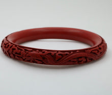 Load image into Gallery viewer, Vintage Red Cinnabar Chanterelle Bangle Bracelet
