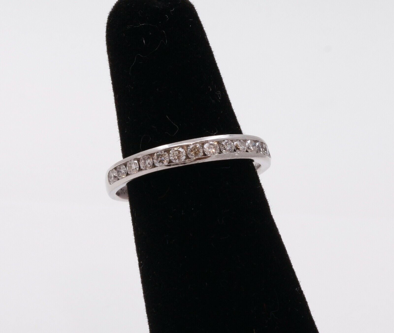 Vintage Ladies Diamonds Platinum Wedding Band Stacking Ring
