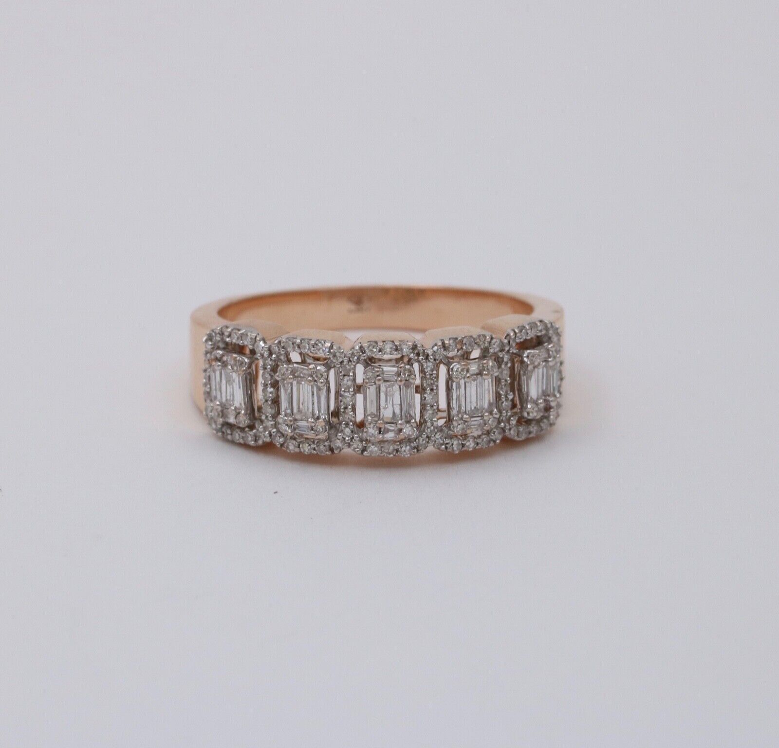 Gorgeous 14K Rose Gold Diamond Ring , Stacking Ring.