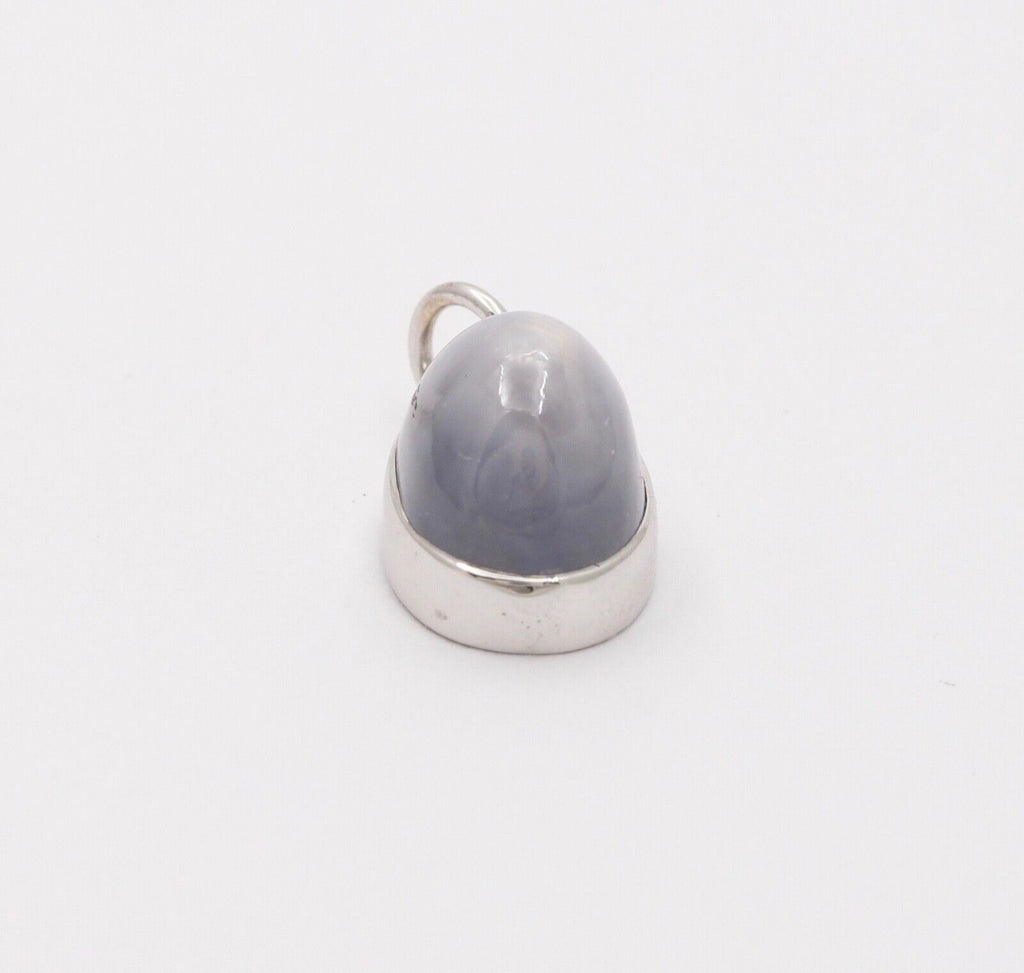 Vintage 14K White Gold Sapphire Pendant Estate Jewelry