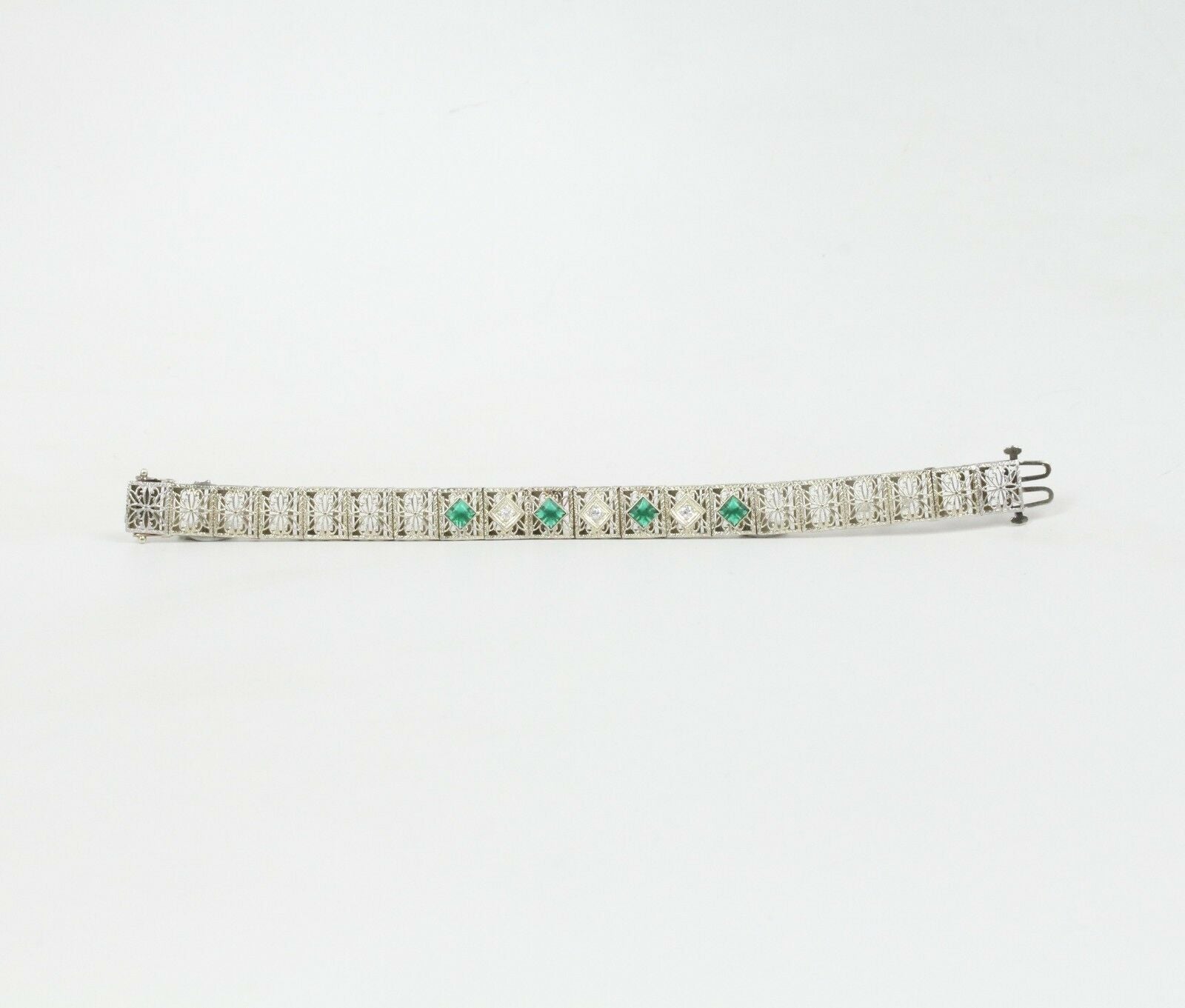 Art Deco Diamond 14K White Gold Diamonds Ladies Bracelet
