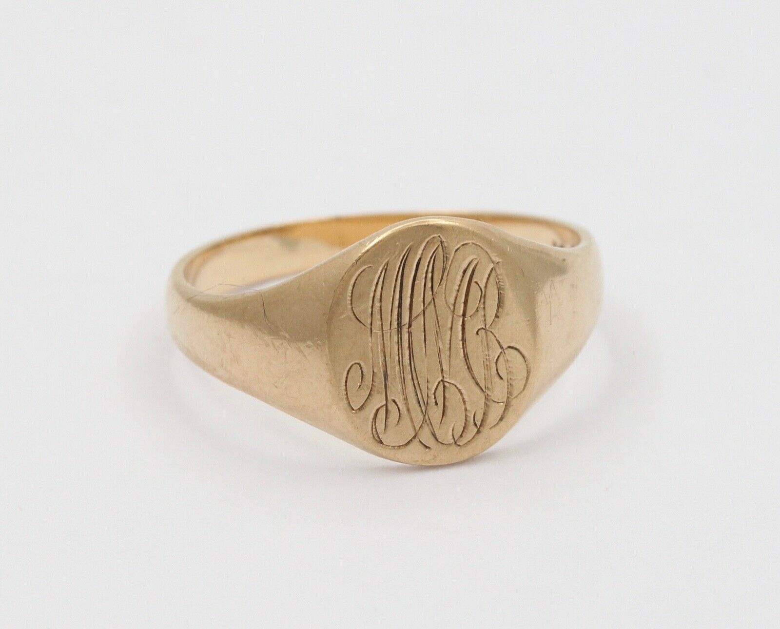 Antique Otsby & Barton Signet 10K Engraved Ring