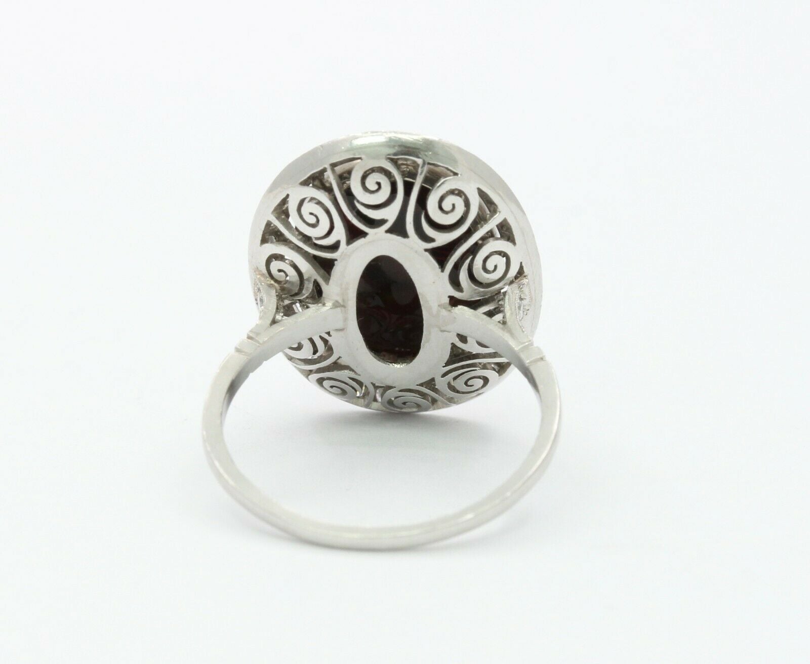 Vintage Platinum Black Australian Opal Diamond Cocktail Ring
