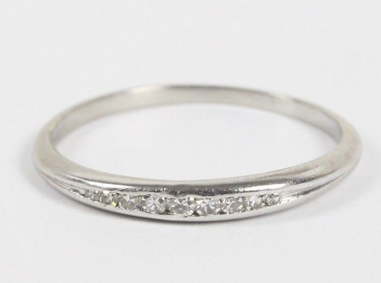Vintage Platinum Diamond Wedding Band