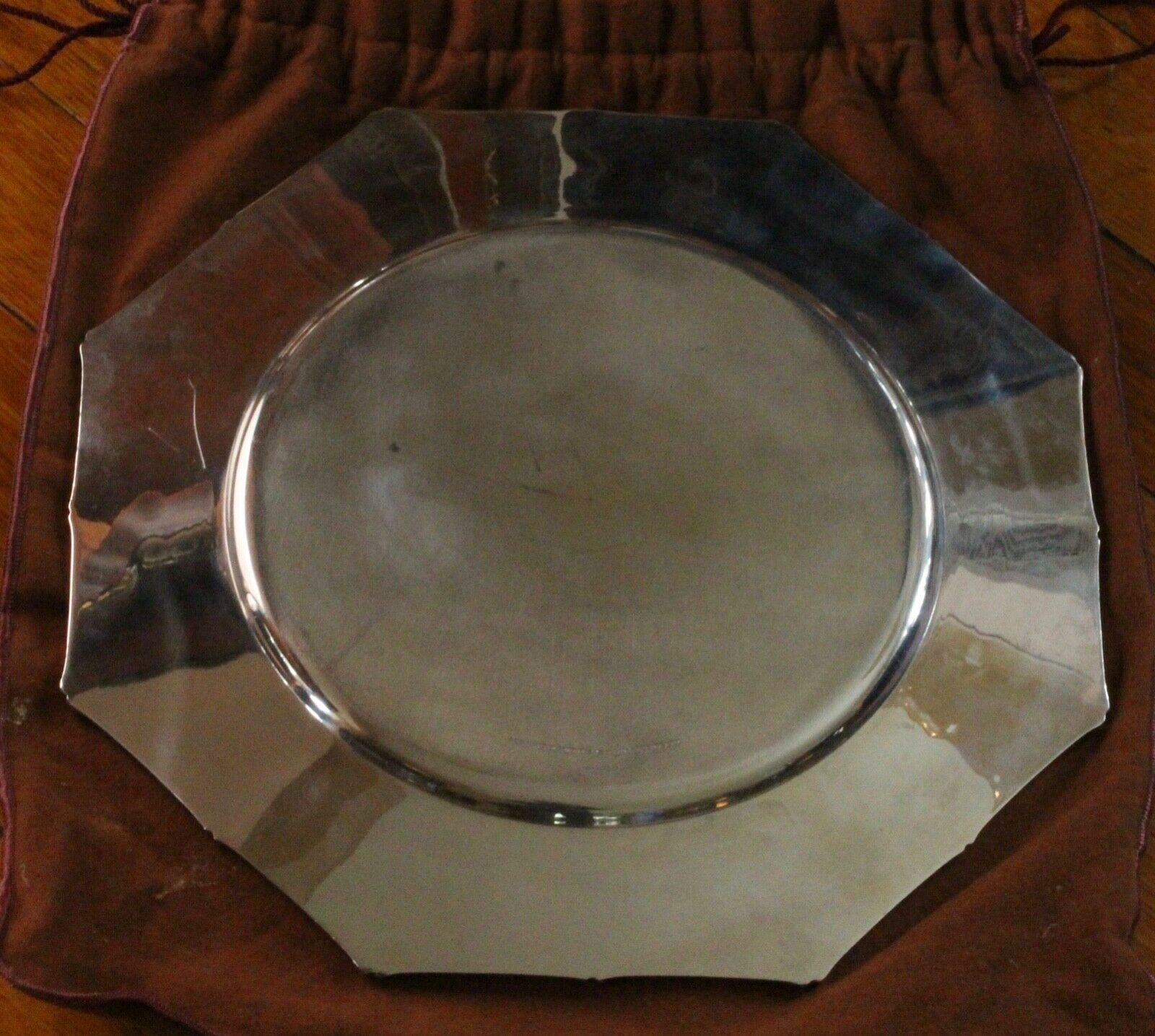 Tiffany and Co. Bamboo Octagonal Serving Dish 925 Sterling Silver