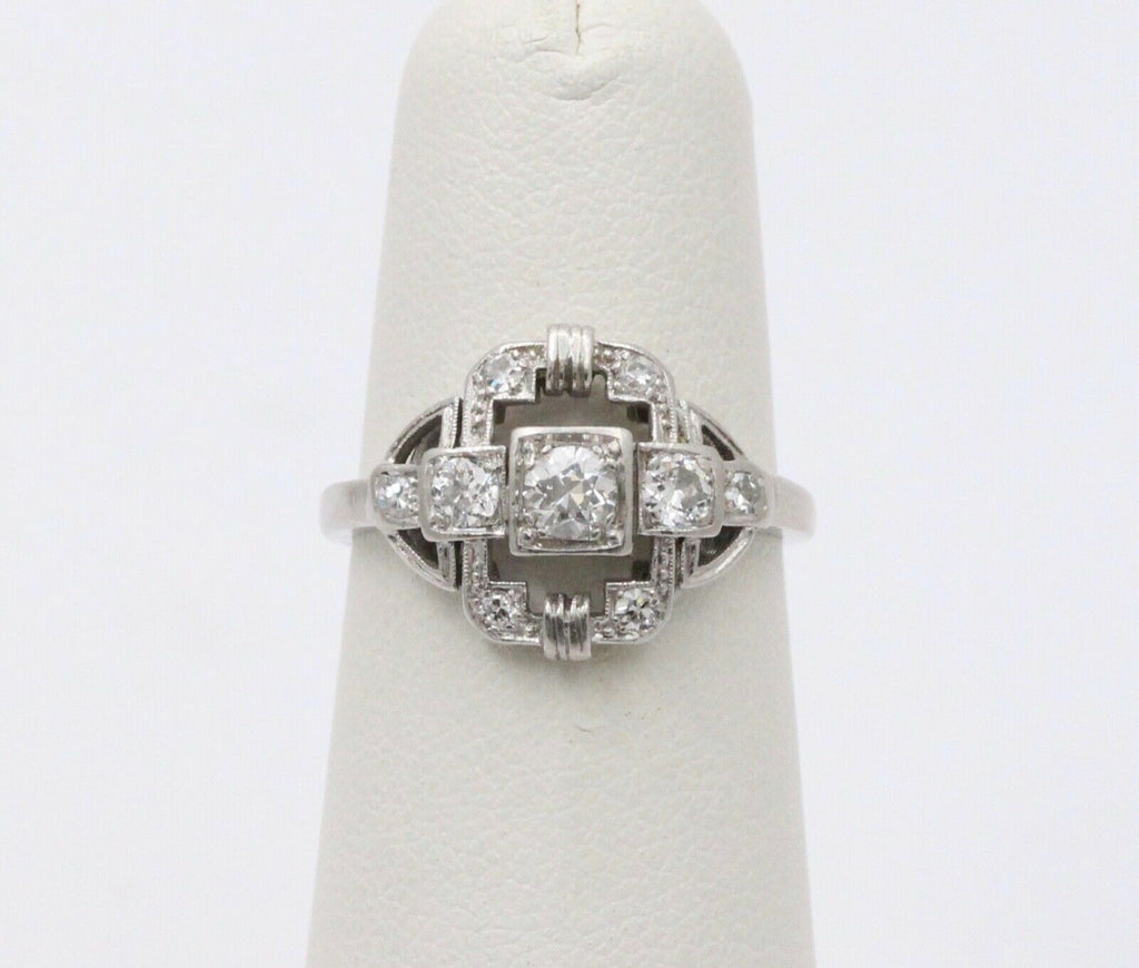 Art Deco Diamonds Platinum Cocktail Ring