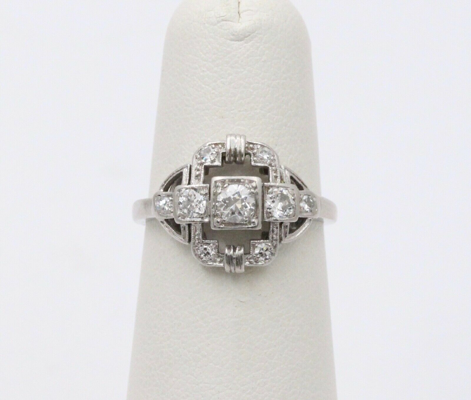 Art Deco Diamonds Platinum Cocktail Ring