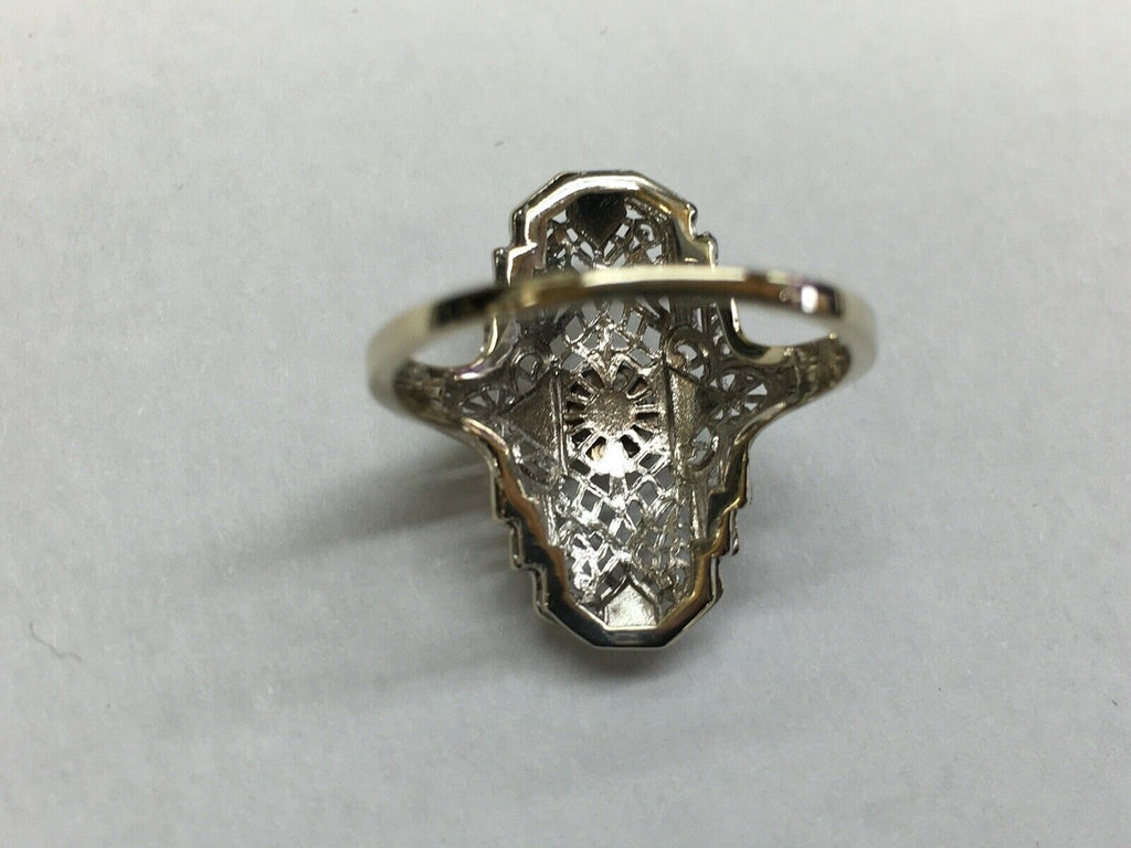 Art Deco Diamond 14K White Gold Reproduction Style Ring