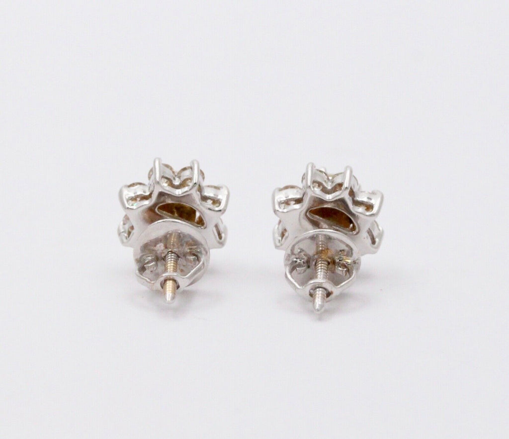 Classic 14K White Gold Round Cut Diamond Approximatlry 1.8 carats Studs. Earring
