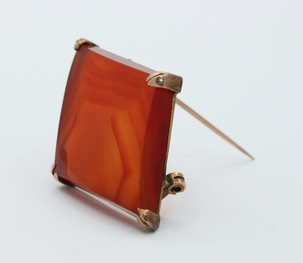 Victorian Carnelian 18K Rose Gold Brooch Pin