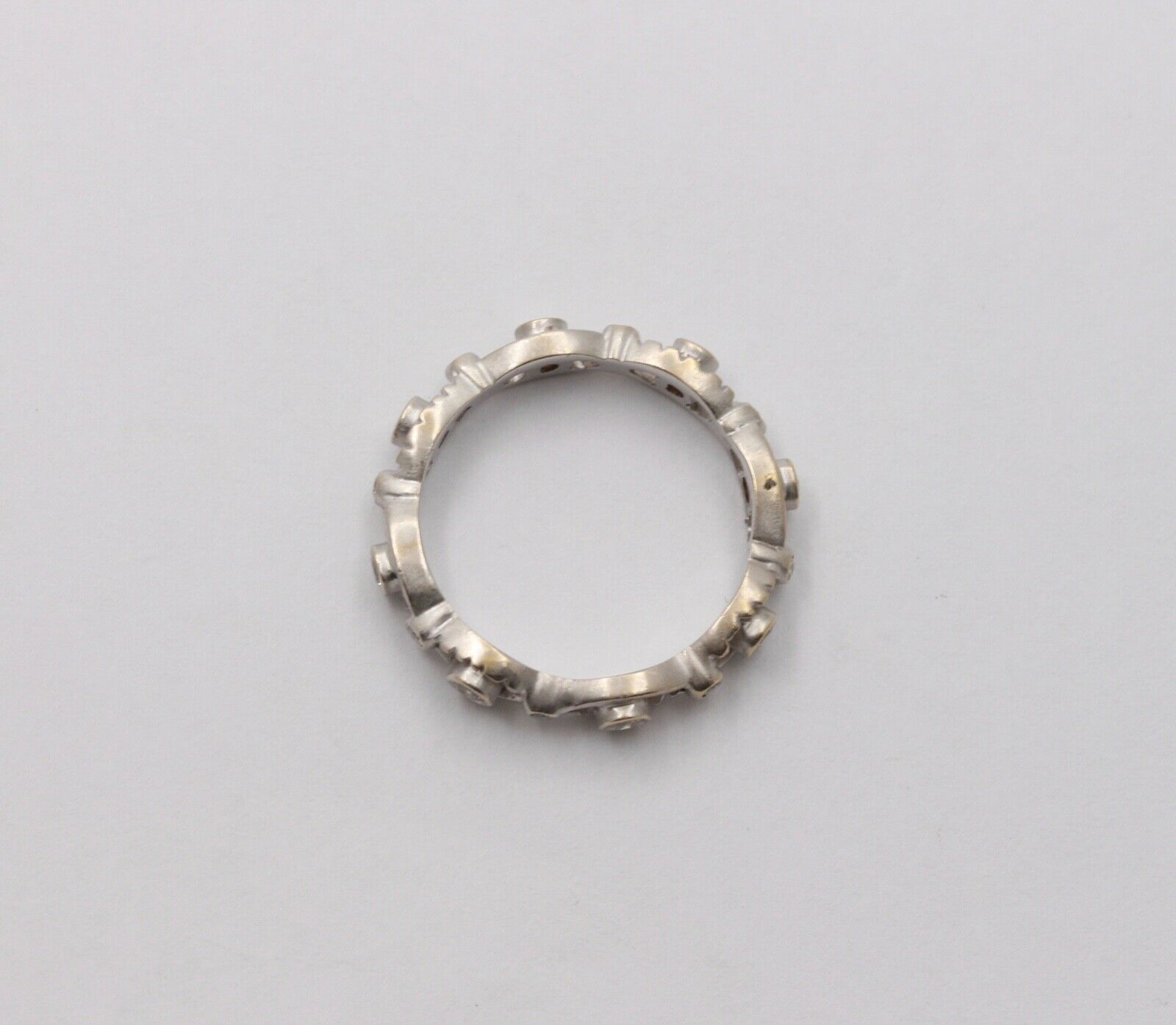 Vintage Infinity Diamond 18K White Gold Eternity Band