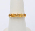 Vintage Citrine 9K Yellow Gold Band Ring
