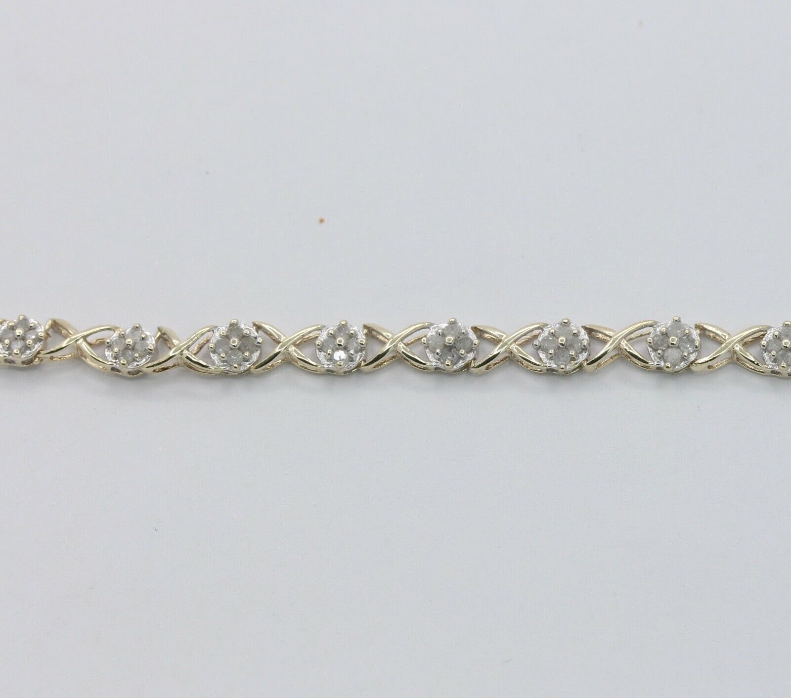 Vintage Ladies Tennis Bracelet Diamonds 10K Yellow Gold