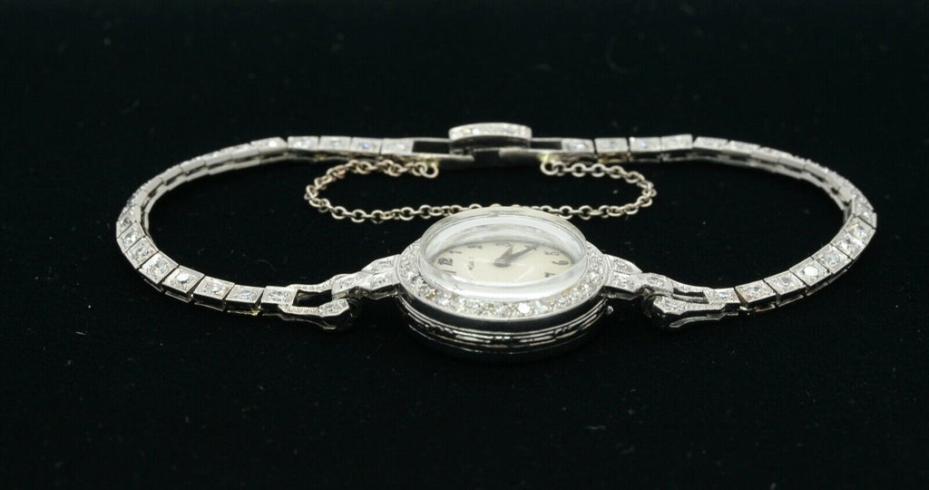 Vintage Ladies Movado Watch Platinum Diamonds