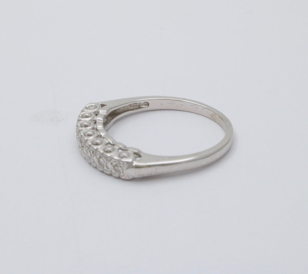 Vintage 14K Gold Diamond Half Eternity Ring Band
