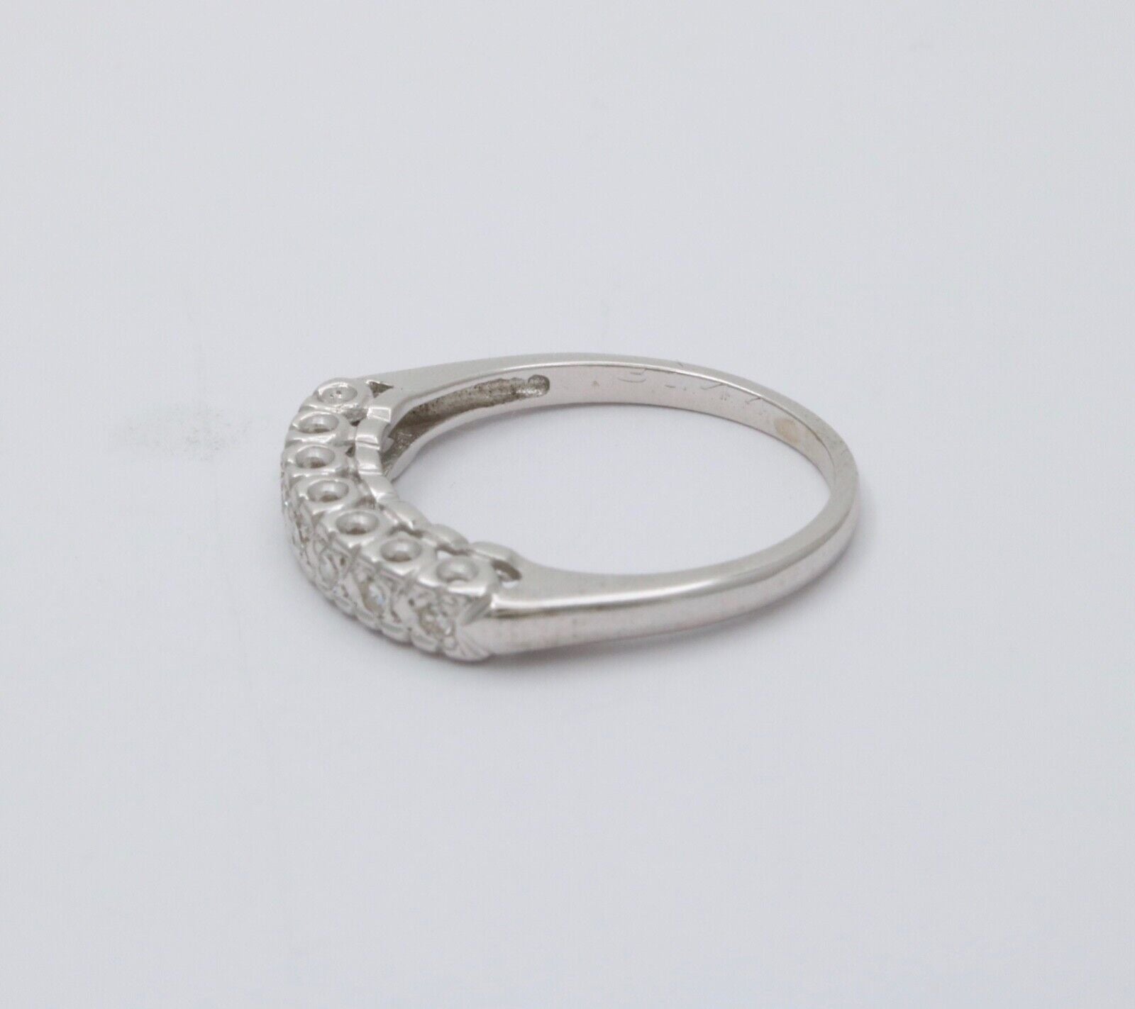 Vintage 14K Gold Diamond Half Eternity Ring Band