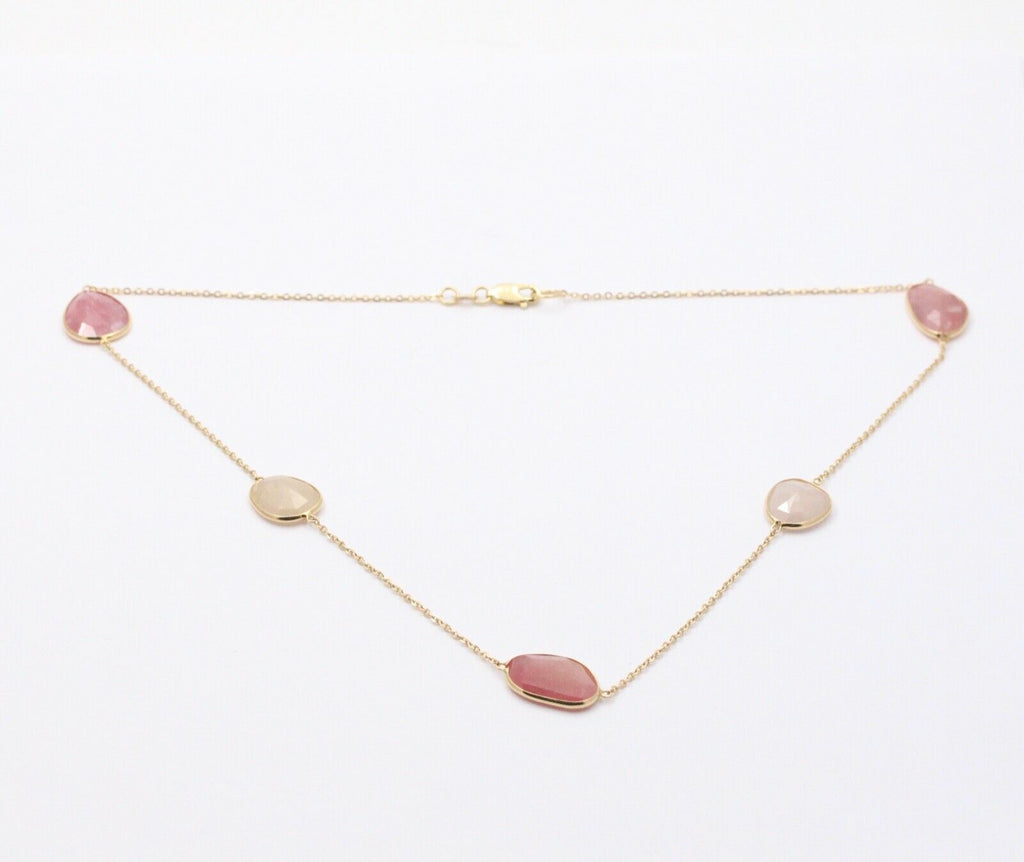 Vintage Quartz Crystal 14K Yellow Gold Necklace