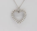 14K White Gold Diamond Heart Pendant