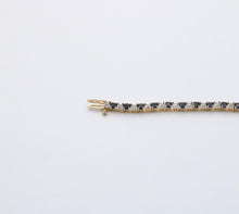 Load image into Gallery viewer, VIntage 14K Yellow Gold Sapphire and Diamond Tennis bracelet
