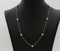 Vintage 14K Yellow Gold Pearl Station Necklace