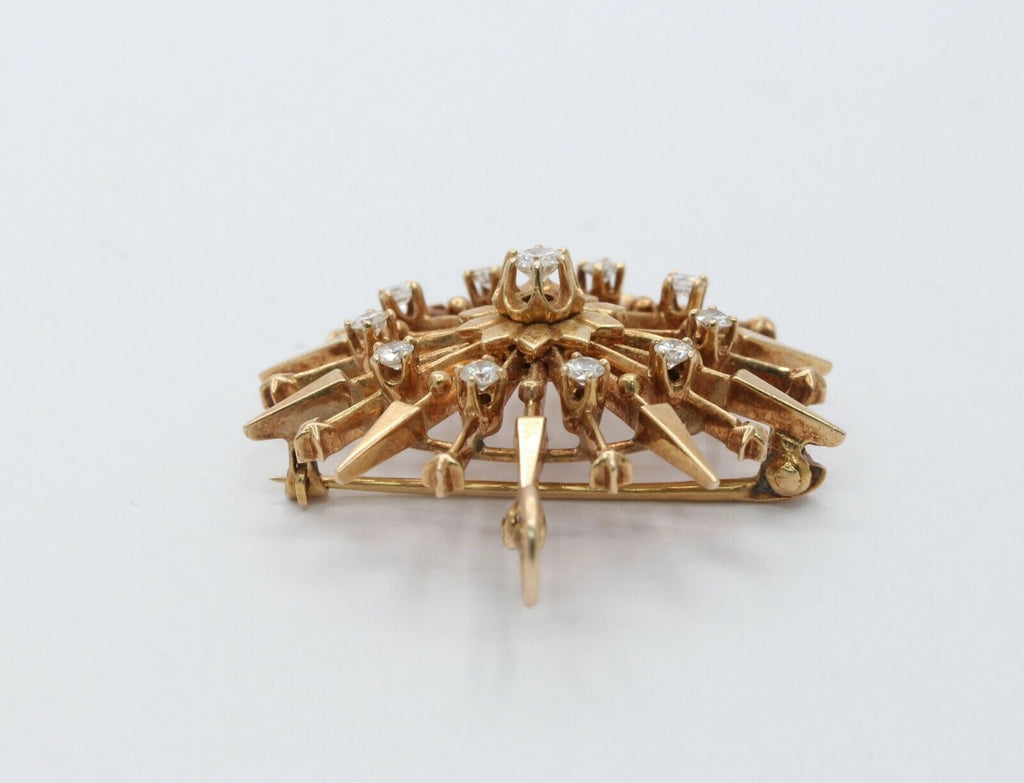 Vintage 14K Yellow Gold Diamond Star Pendant