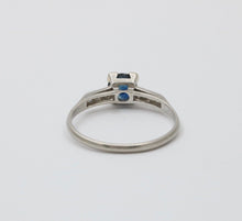 Load image into Gallery viewer, Vintage Platinum Sapphire &amp; Diamond Ring Band, Engagement Ring
