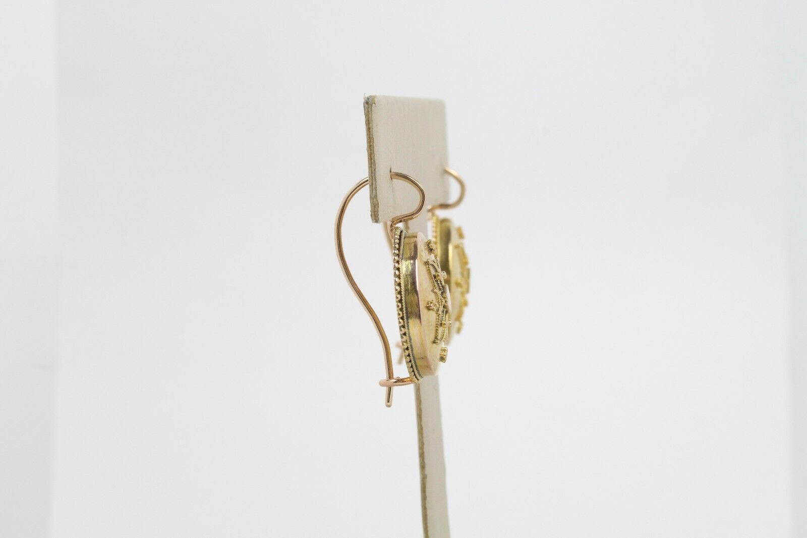 Antique Victorian 14K Yellow Gold Flower Ladies Earrings