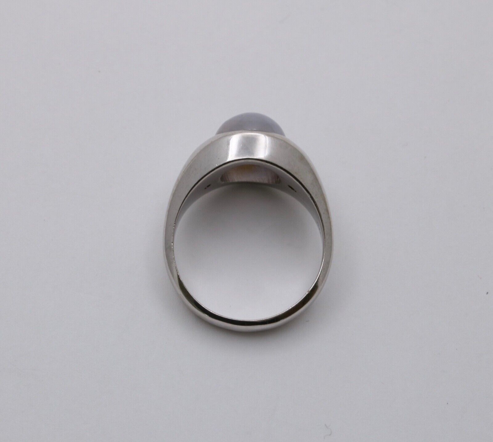 Vintage Star Sapphire Diamonds 14K White Gold Ring