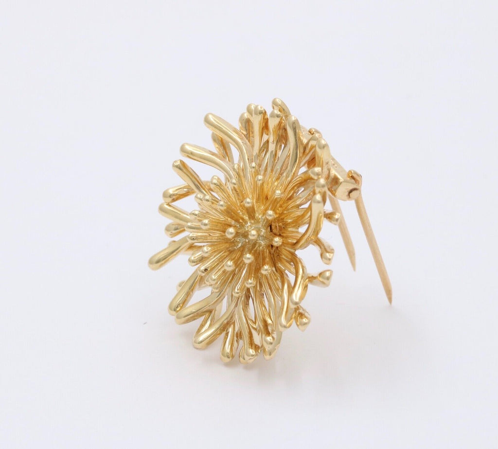 Vintage Tiffany and Co. 14K Yellow Gold Flower Brooch