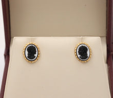 Load image into Gallery viewer, Vintage Victorian Revival Cameo 14K Yellow Gold Earrings
