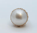 Vintage 14K Yellow Gold 19MM Mabe Pearl Ring