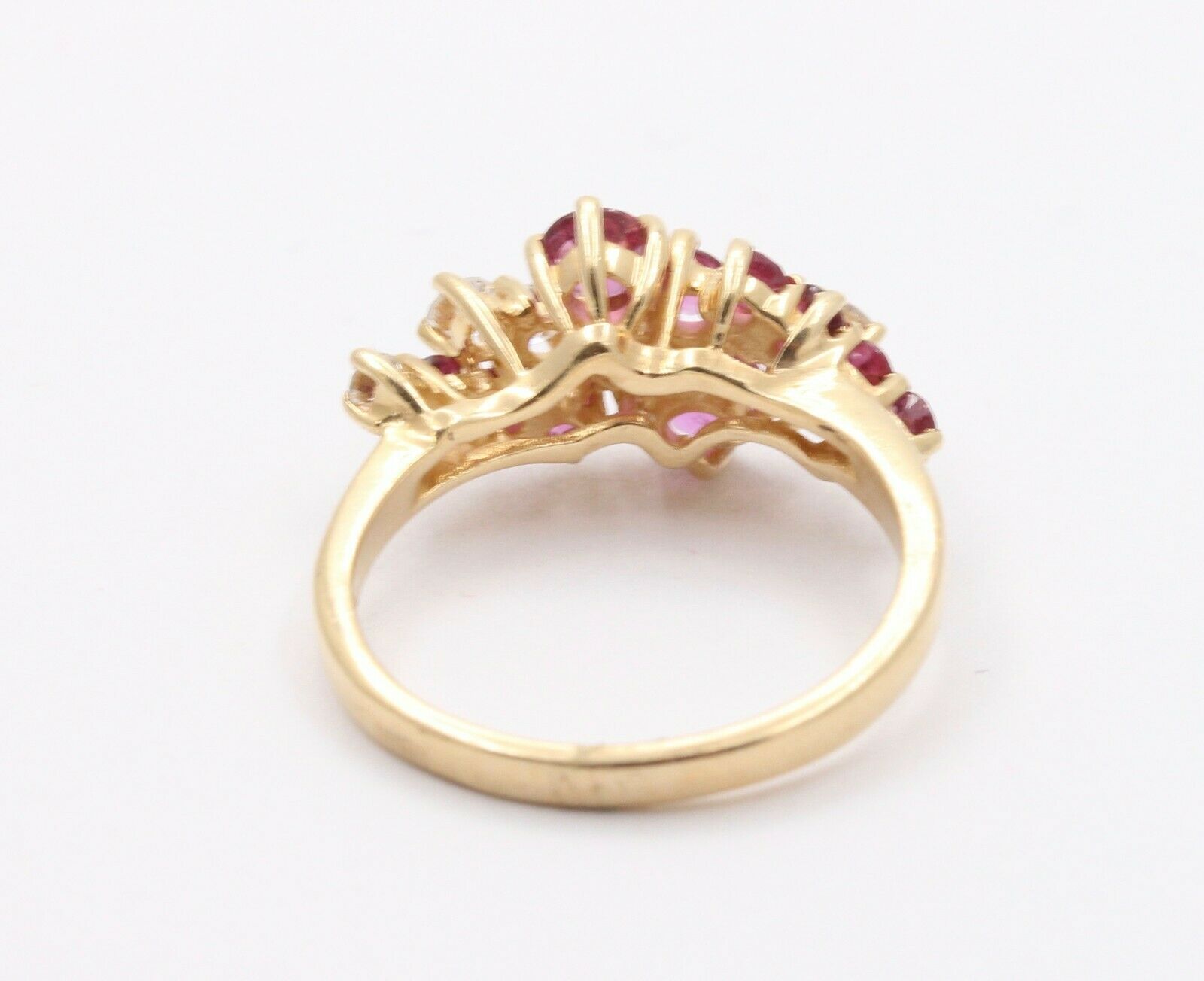 Vintage Mikimoto 14K Yellow Gold Ruby Diamond Ring