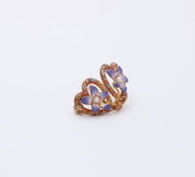 Load image into Gallery viewer, Edwardian 14K Pinkish Yellow Gold Clement Enamel Forget Me Not Brooch Pin
