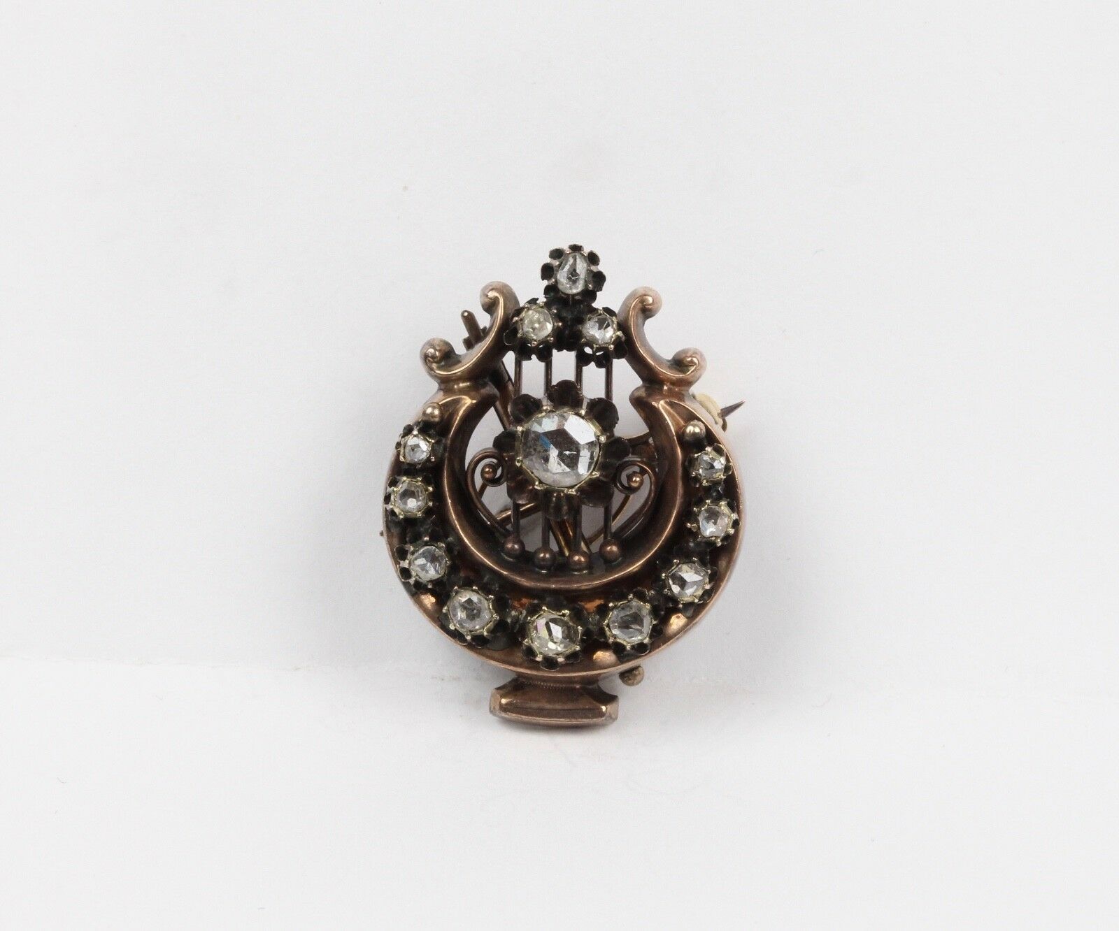 Victorian Ladies 9K Harp Pendant Pin