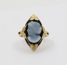 Load image into Gallery viewer, Art Nouveau Cameo Onyx 14K Yellow Gold Ring
