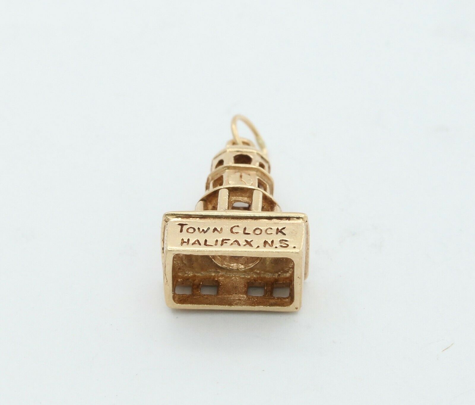 Vintage 10K Yellow Gold Town Clock Charm