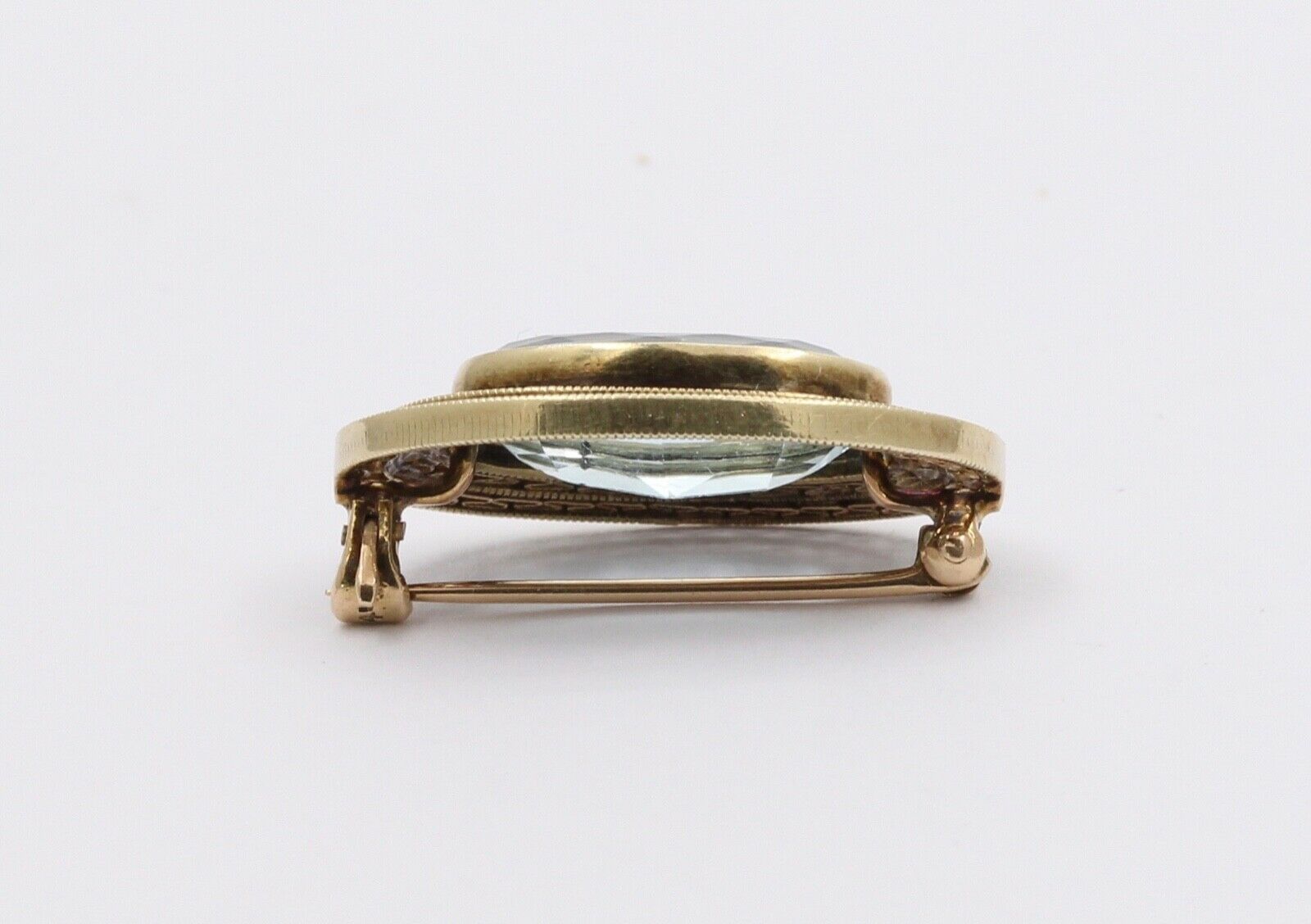 Edwardian Natural Aquamarine Ladies Brooch Pin