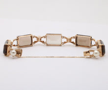 Load image into Gallery viewer, Vintage 14K Yellow Gold Smoky Topaz &amp; Pearl Bracelet
