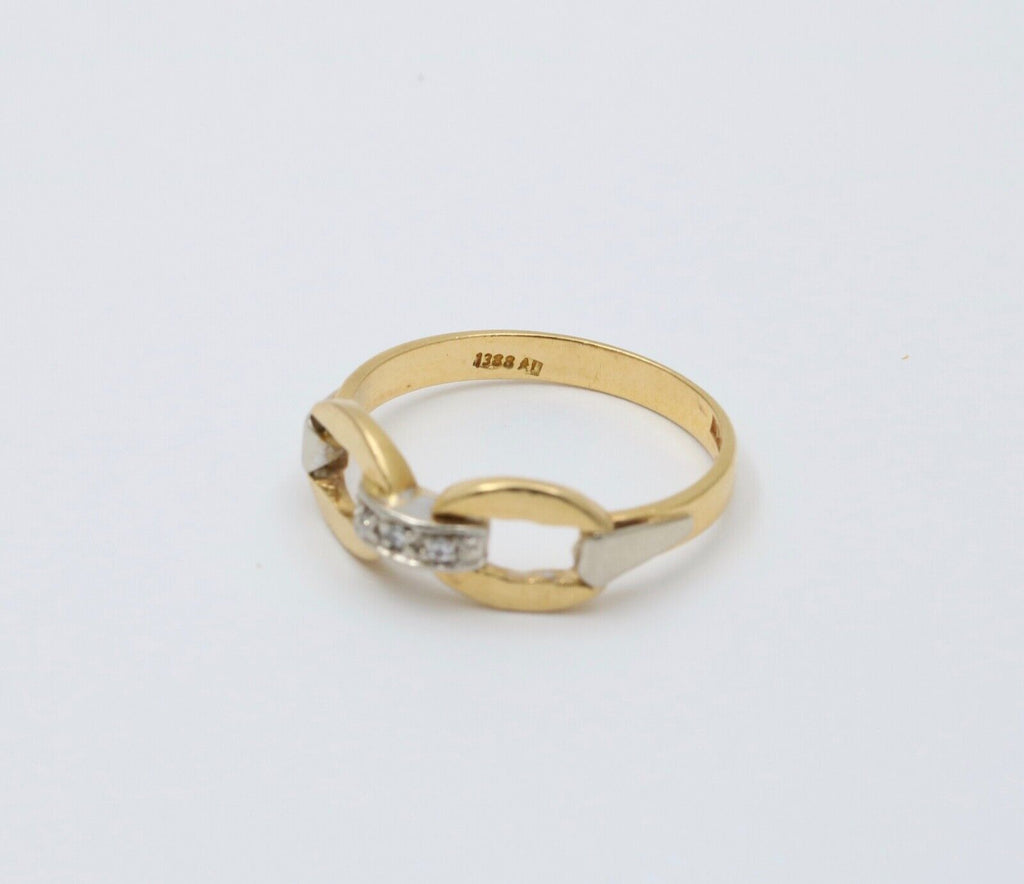 Vintage Minimize Diamond Infinity Stacking Ring, Buckle Ring.