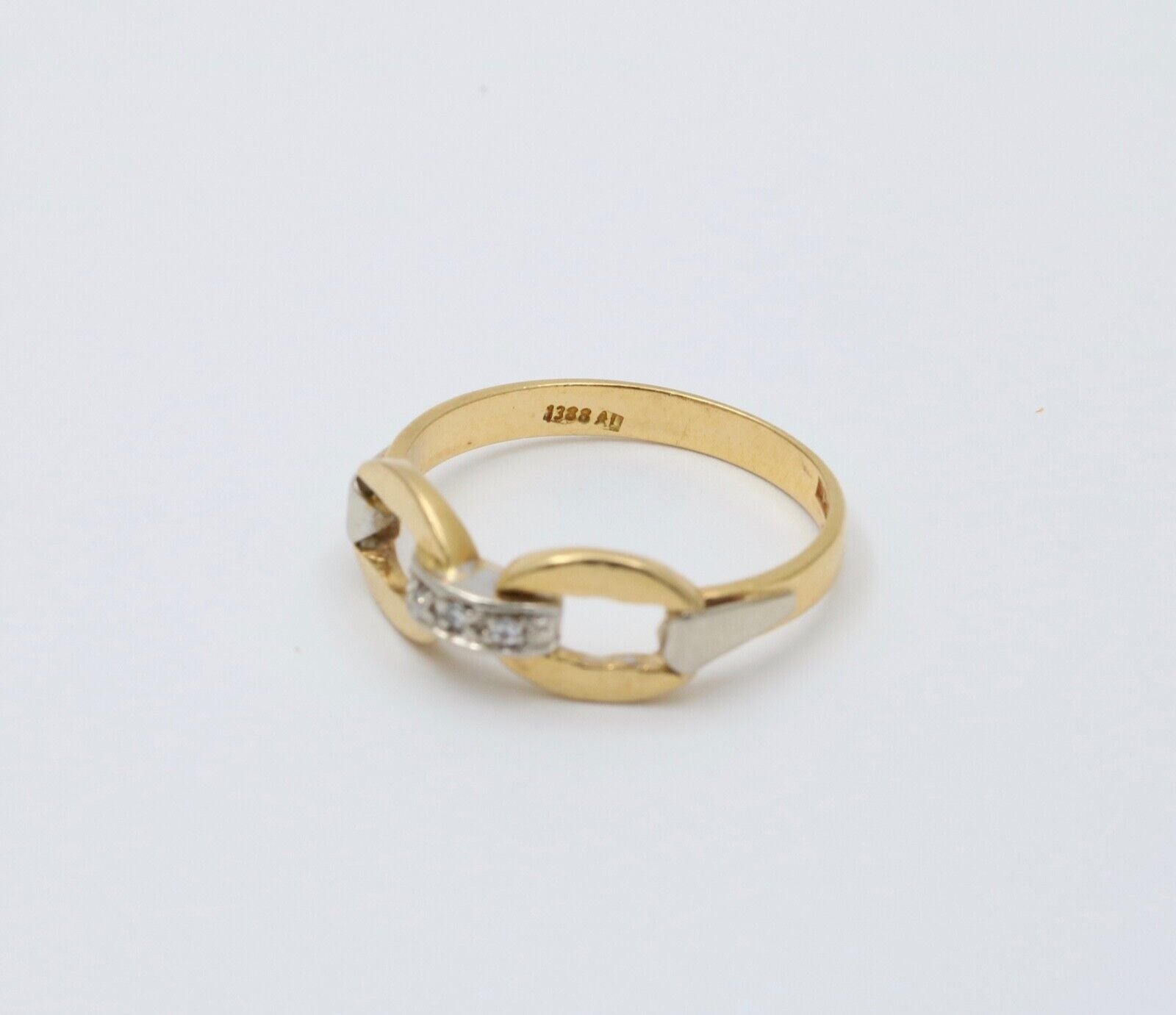 Vintage Minimize Diamond Infinity Stacking Ring, Buckle Ring.