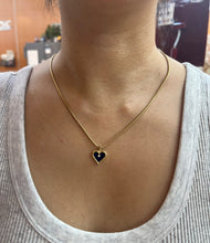 Load image into Gallery viewer, Vintage 14K Yellow Gold Lapis Lazuli Heart Diamond Pendant, Charm
