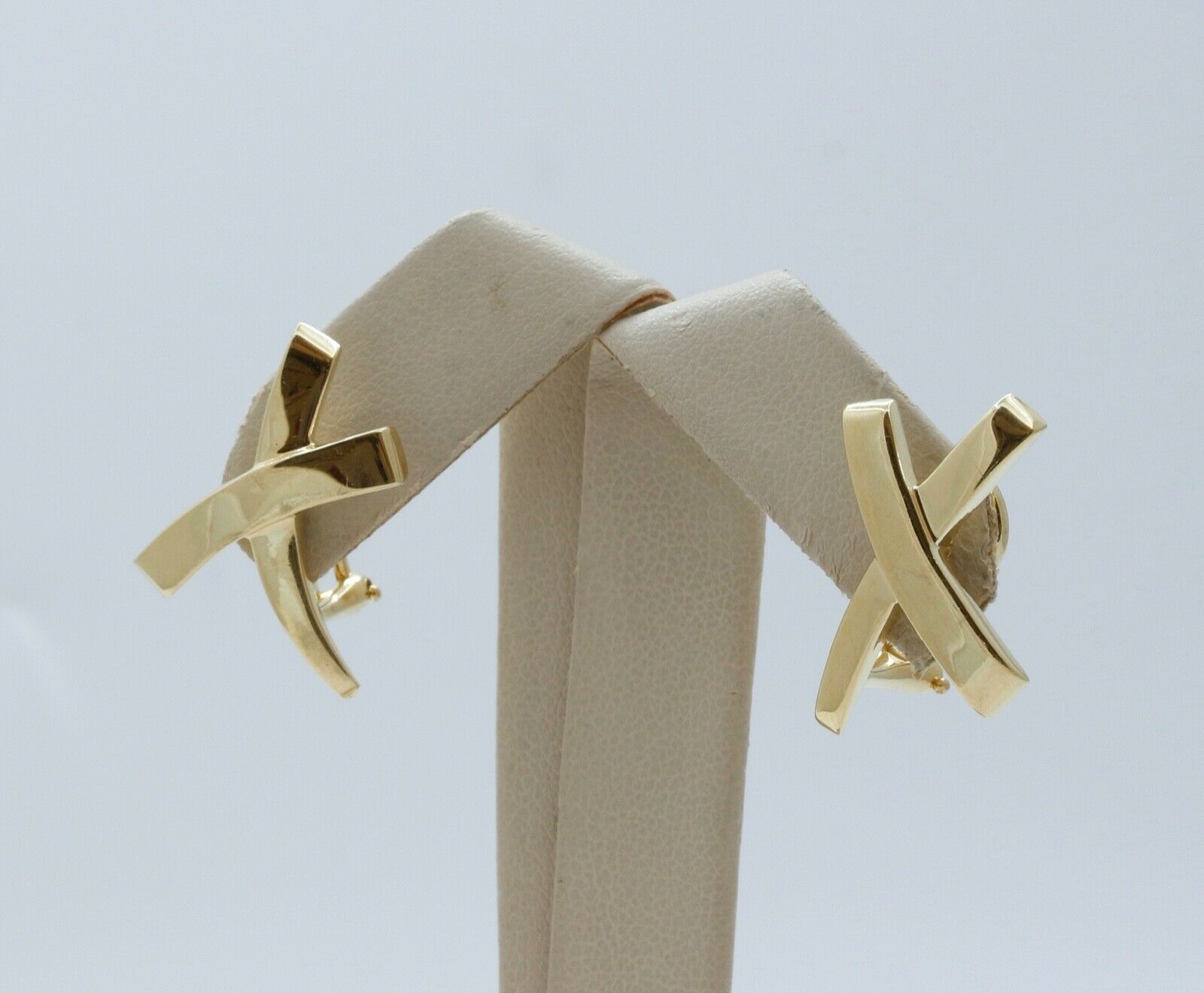 Tiffany and Co Paloma Picasso 18K Yellow Gold Graffiti X Earrings