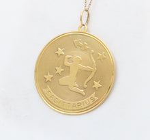 Load image into Gallery viewer, Vintage Zodiac “Sagittarius” 14K yellow Gold Large Medallion Charm Pendant
