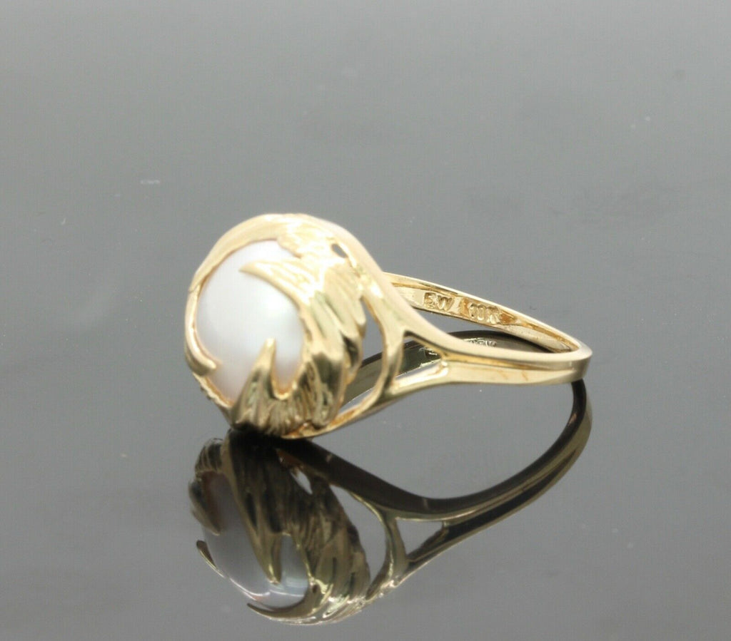 Vintage Ladies Mabe Pearl 10K Yellow Gold Ring