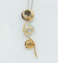 Load image into Gallery viewer, Vintage 14k Yellow Gold Diamond Multi Stone Pendant
