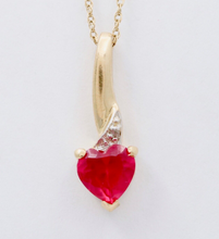 Load image into Gallery viewer, Vintage 10K Yellow Gold Heart Diamond Pendant
