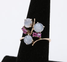 Load image into Gallery viewer, Vintage Retro 14K Star Sapphire And Ruby Bypass Ring
