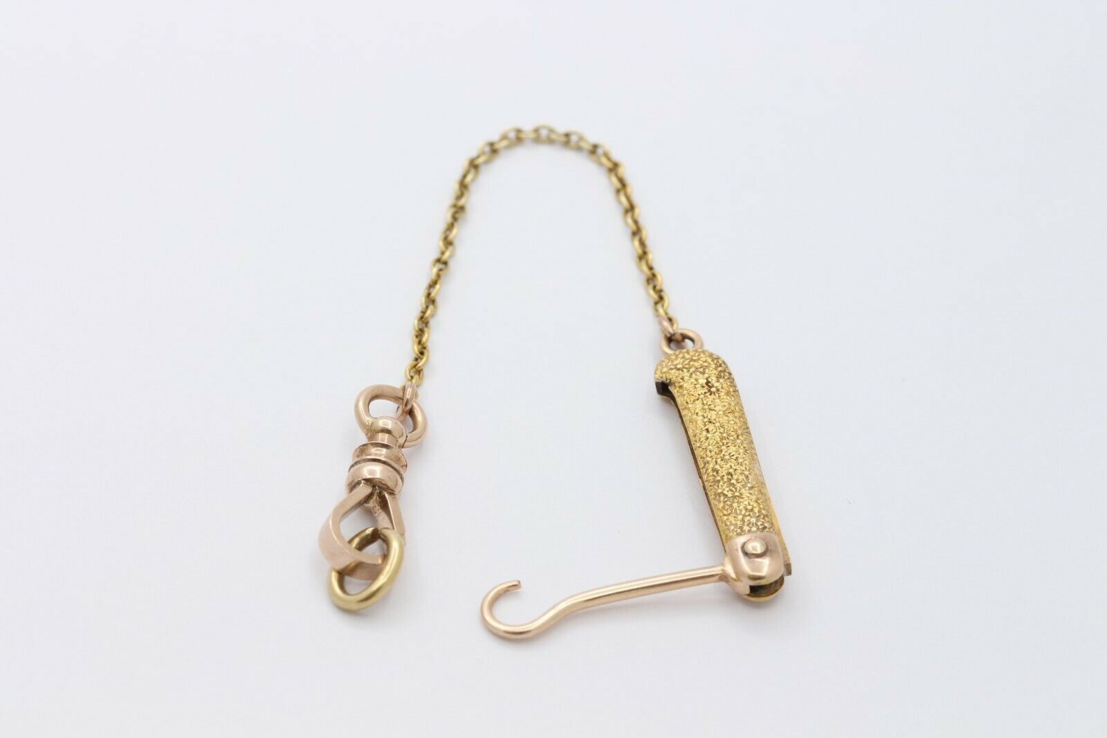 Vintage 14K Yellow Gold Button Hook Watch Fob