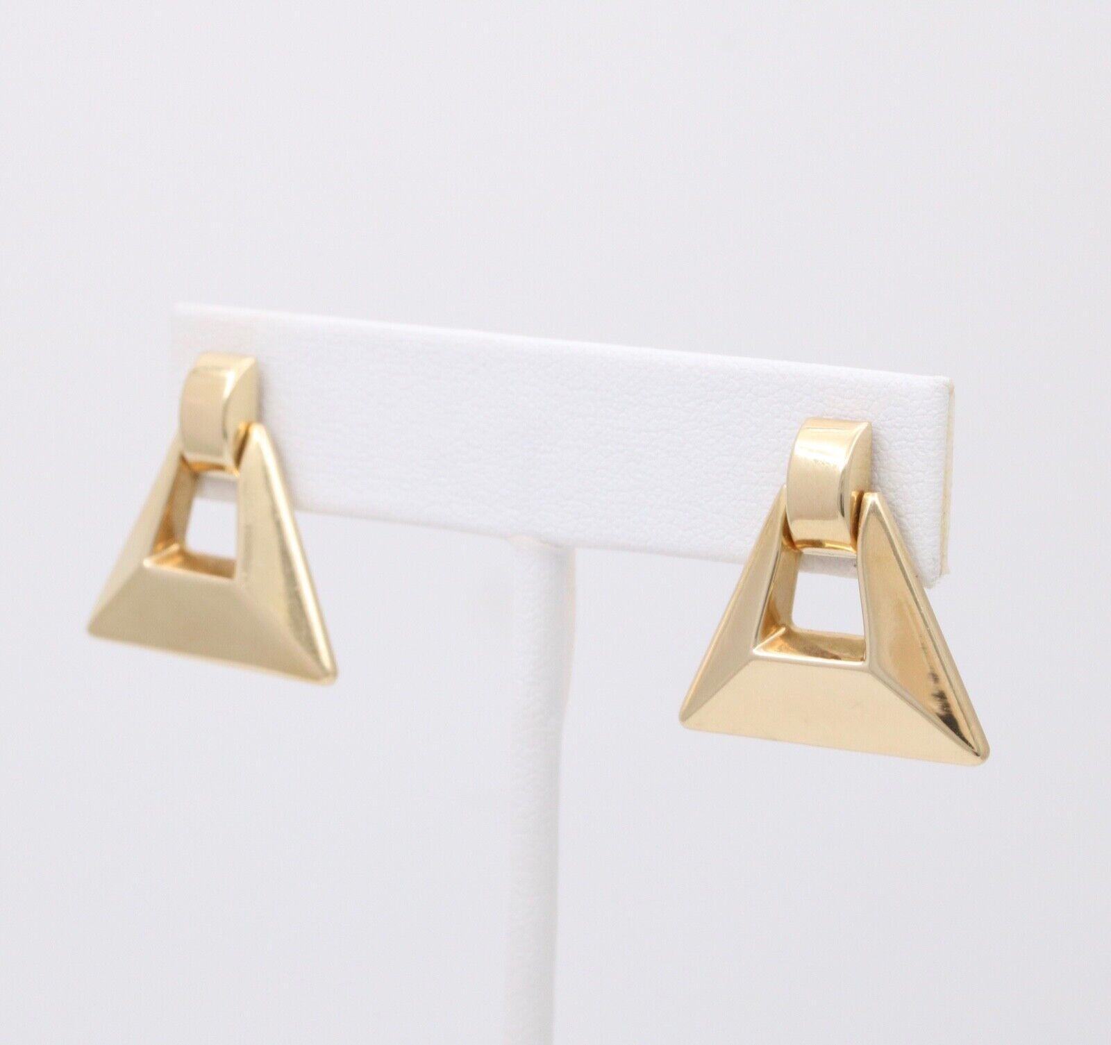 Vintage 14K Yellow Gold Geometric Dangling Earrings.