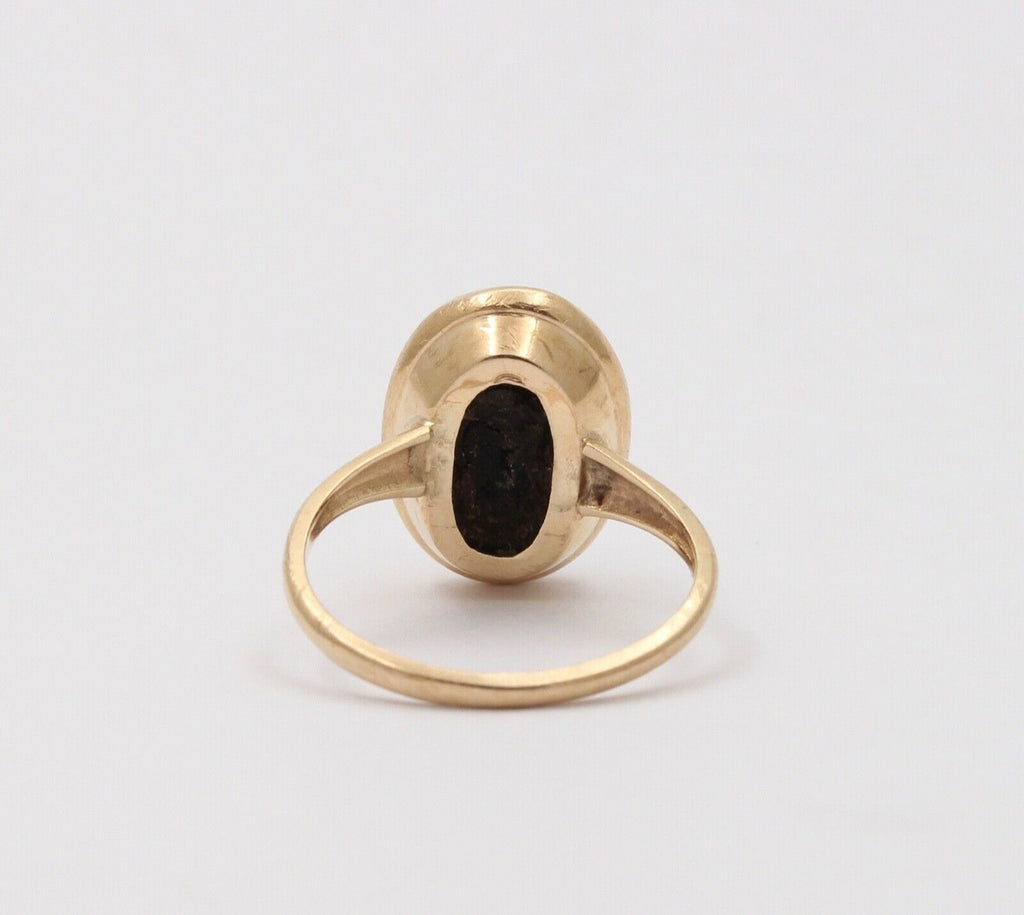 Art Deco PSCO Diamond Onyx 10K Yellow white Gold Ring